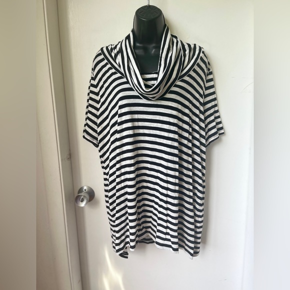 NWT I.N.C. International Concepts Cowl Neck striped top size 1X - Picture 6 of 14